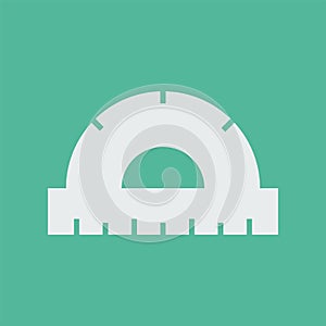 Silhouette icon protractor. Flat vector illustration.