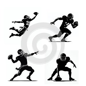 Silhouette illustration of american football player