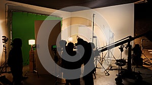 Silhouette images of making of or behind the scenes of video production