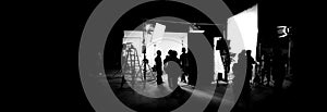 Silhouette images of video production behind the scenes photo