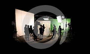 Silhouette images of video production behind the scenes photo