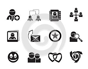 Silhouette Internet Community and Social Network Icons