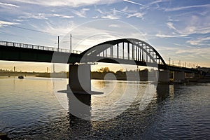 Silhouette of the iron bridge