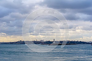 Silhouette of Istanbul at the sunset, Turkey