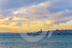 Silhouette of Istanbul at the sunset, Turkey