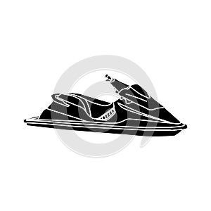 Silhouette jet ski or motor boat design illustration vector