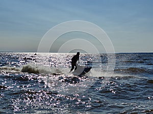 Silhouette of a Jet Skier
