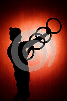 Silhouette of a juggler