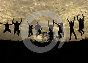 Silhouette - Jumping with Joy photo