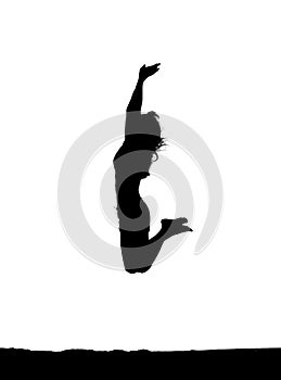 Silhouette jumping woman