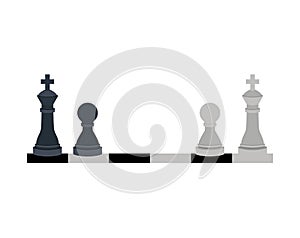 Silhouette with kings and pawns chess