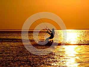 Silhouette of a kitesurf 2