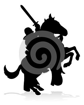 Silhouette Knight on Horse