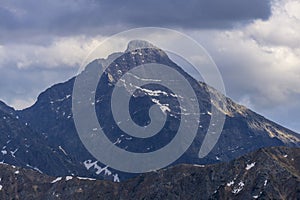 The silhouette of the Krywan peak in the Slovak High Tatras