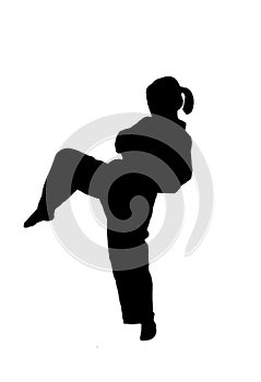 Silhouette of kungfu girl