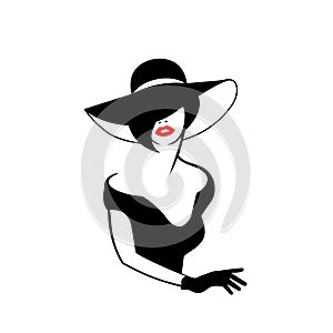 Silhouette of a lady in a hat
