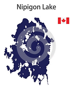 Silhouette of a large world lake, the Nipigon photo