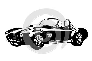 Silhouette Ñlassic sport car ac shelby cobra roadster