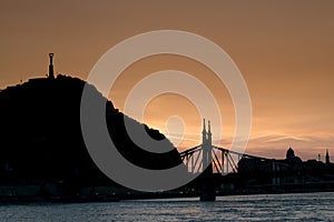 Silhouette of Liberty Statue in Budapest