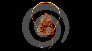 Silhouette of the light bulb with tree inside. Green Energy Concept. 3D rendering