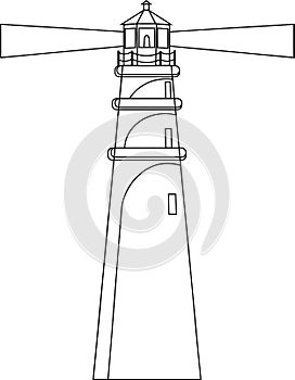 Silhouette lighthouse vector illustration black and white contour