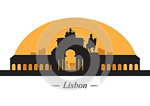 silhouette of lisbon. Vector illustration decorative design