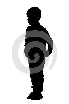 Silhouette of little boy