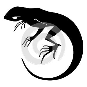 Silhouette of a lizard. Tattoo, logo, sign,  illustration