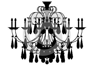 Silhouette of luxury chandelier