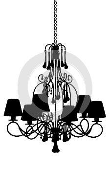 Silhouette of luxury chandelier