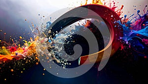 Silhouette of Magnet with Iron Filings. Science concept. Generated Image