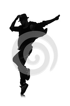 Silhouette of male dancer