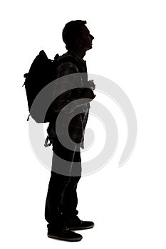 Silhouette of a Male Hiker or Tour Guide