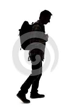 Silhouette of a Male Hiker or Tour Guide