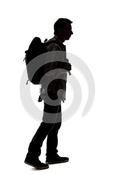 Silhouette of a Male Hiker or Tour Guide