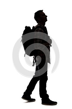 Silhouette of a Male Hiker or Tour Guide