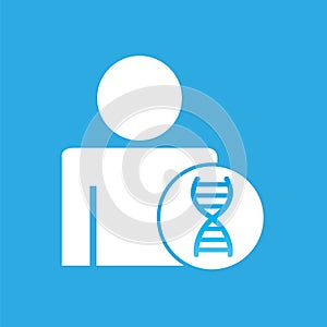 silhouette man with dna molecule science graphic