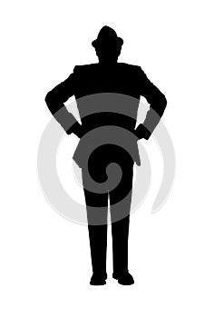 Silhouette of a Man With Hands on Hips