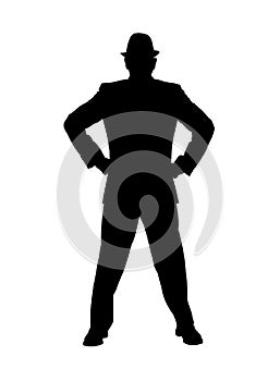 Silhouette of a Man With Hands on Hips