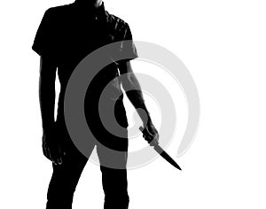 Silhouette of a man with knife