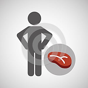 Silhouette man meat nutrition healthy