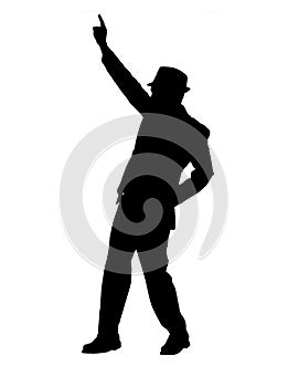 Silhouette of a Man Pointing