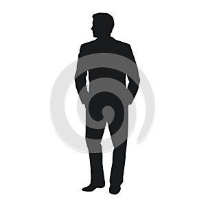 Silhouette of a man in a suit standing - image is generated using AI photo