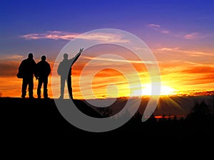 Silhouette of man at sunset