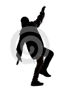 Silhouette of a Man About to Fall