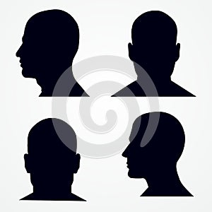 Silhouette of a mans head solated. photo