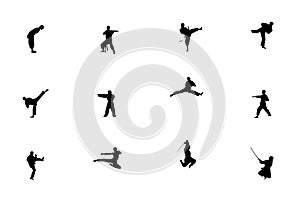 Silhouette of martial arts