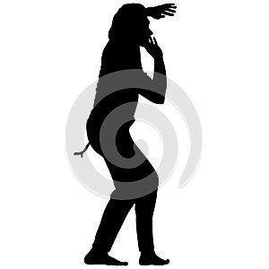 Silhouette of a Martial Arts on a white background