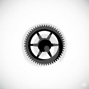 silhouette of a mechanical clock gear