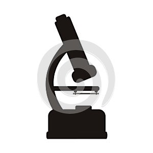 Silhouette microscope of laboratory with magnifying glass